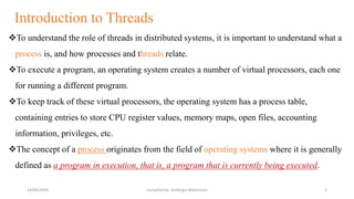 Understanding Processes and Threads in Distributed Systems | PDF