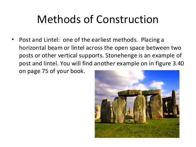 🎉 Give an example of post and lintel construction. Art
