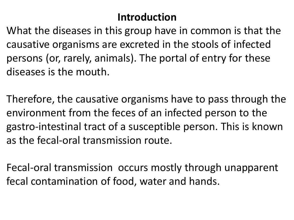 Chapter three fecal oral transmitted diseases