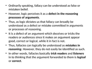 Comprehensive Guide to Informal Fallacies in Reasoning and ...