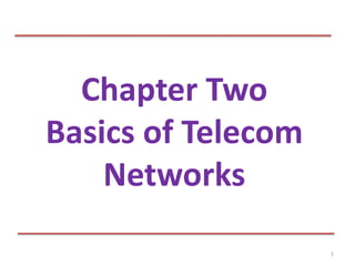 Chapter Two
Basics of Telecom
Networks
1
 