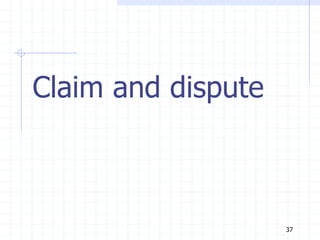 Claim and dispute
37
 
