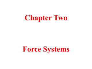 Chapter Two
Force Systems
 