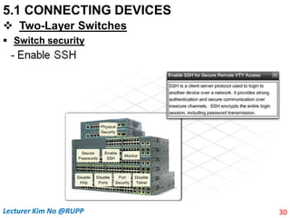 5.1 CONNECTING DEVICES
 Two-Layer Switches
 Switch security
30
Lecturer Kim No @RUPP
 