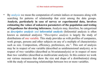 research methods CHAPTER VI data processing, analysis and ...
