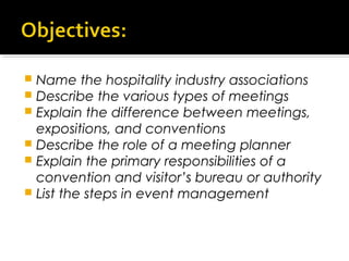 Chaptr 12 meeting, convention and event management | PPT