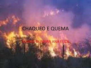 CHAQUEO E QUEMA

SOARES OLIVEIRA ANA ELIZA
 