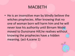 Macbeth Character Sketch  MACBETH William Shakespeare MACBETH is a  Scottish nobleman who holds  Studocu