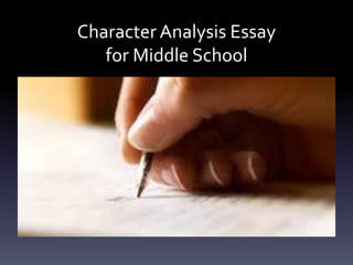 Character Analysis Essay
for Middle School
 