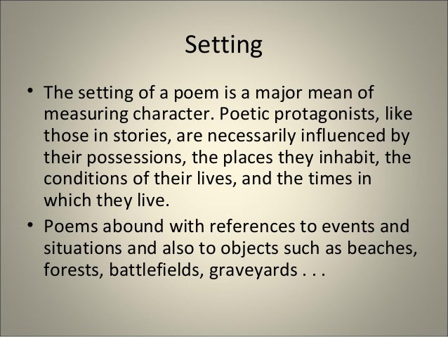 Character and setting poetry