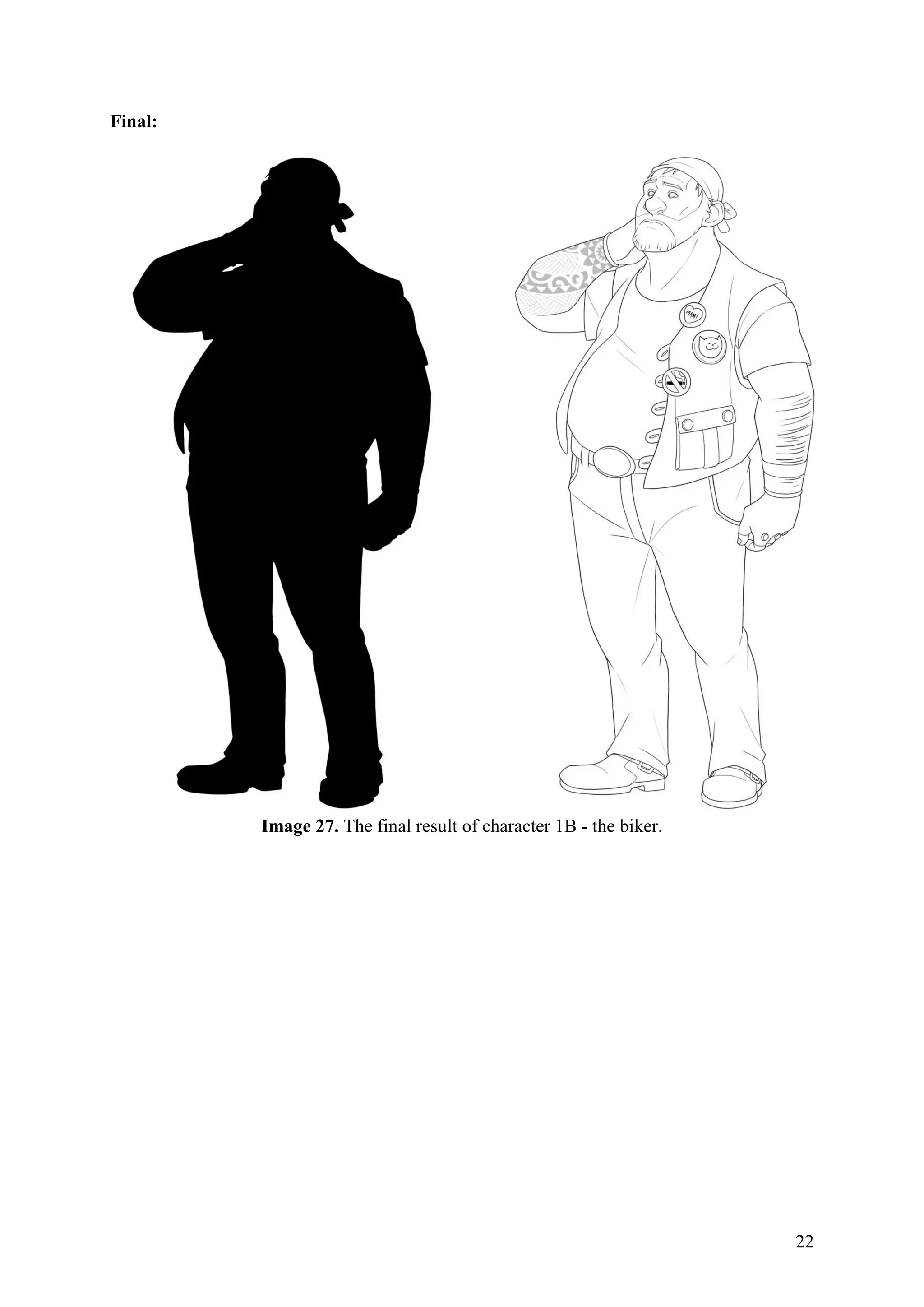 22
Final:
Image 27. The final result of character 1B - the biker.
 