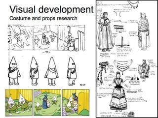 Visual development Costume and props research 