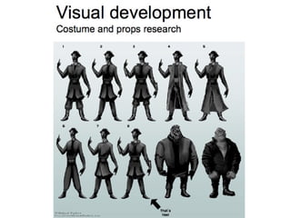 Visual development Costume and props research 