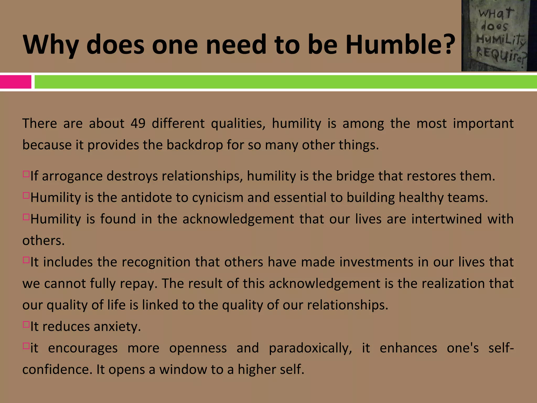 Character development - Humility | PPT