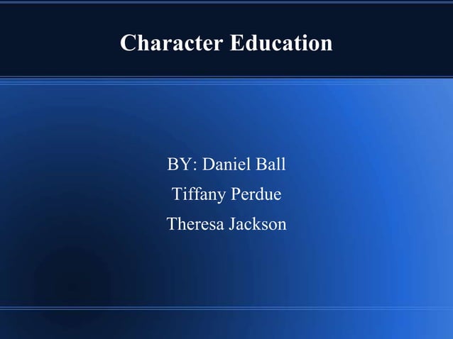 Character Education Ppt Pptx