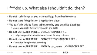 Character Encoding - MySQL DevRoom - FOSDEM 2015 | PDF