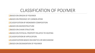 Characterization and evaluation of polymer | PPTX