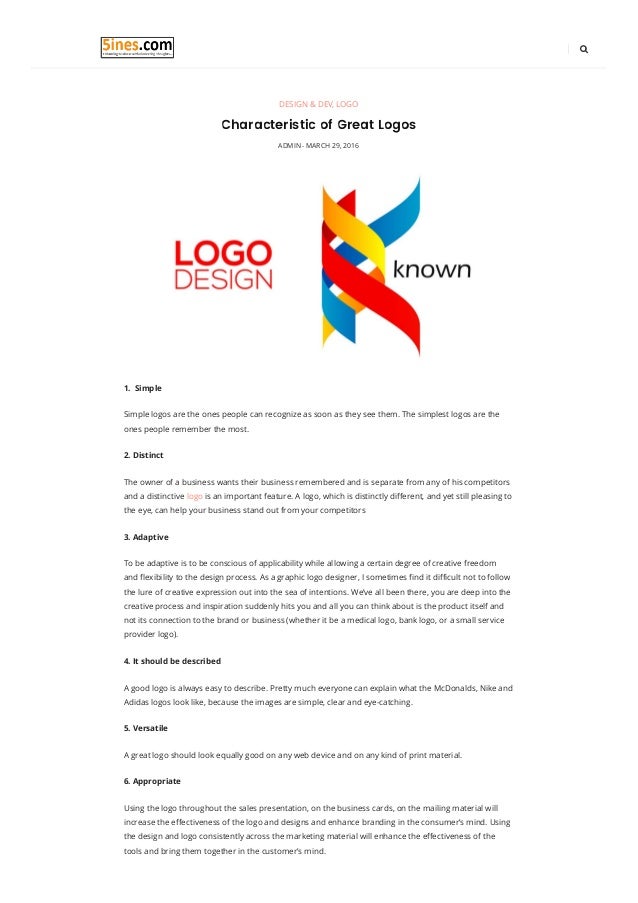 Characteristic of Great Logos!!! Explained with Info graphics