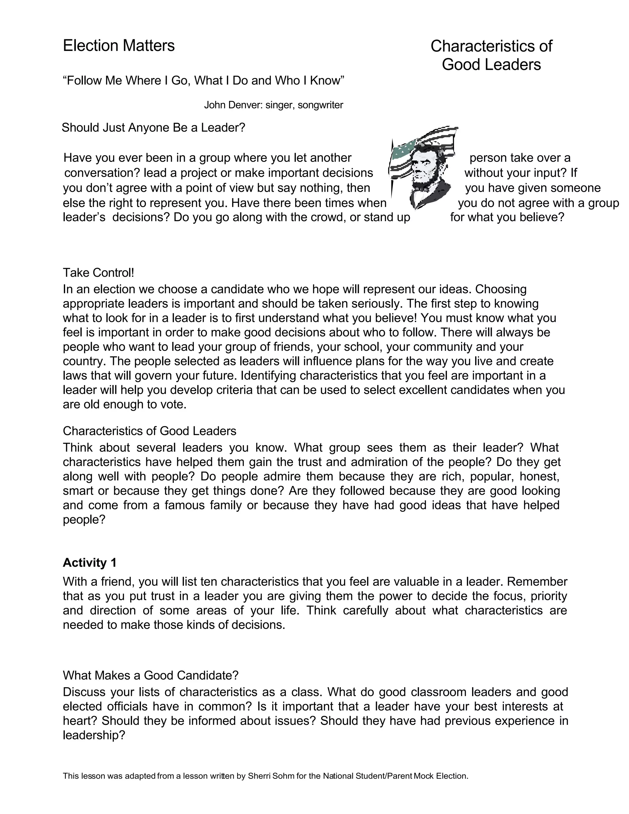 Characteristics of good leaders pdf