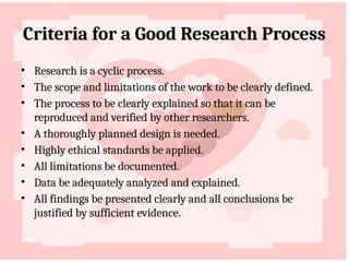 Good Research Example Characteristics and Criteria of Good Research.pptx