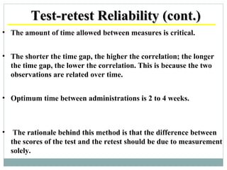 Test Retest Method Picture Characteristics of a good test | PPT