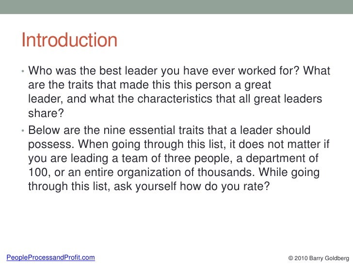 What are some qualities of a great leader?