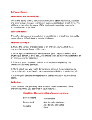Characteristics of an entrepreneur | DOCX