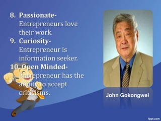 Characteristics of an entrepreneur | PPTX