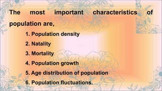 I MSc II Semester - Characteristics of a population.ppt