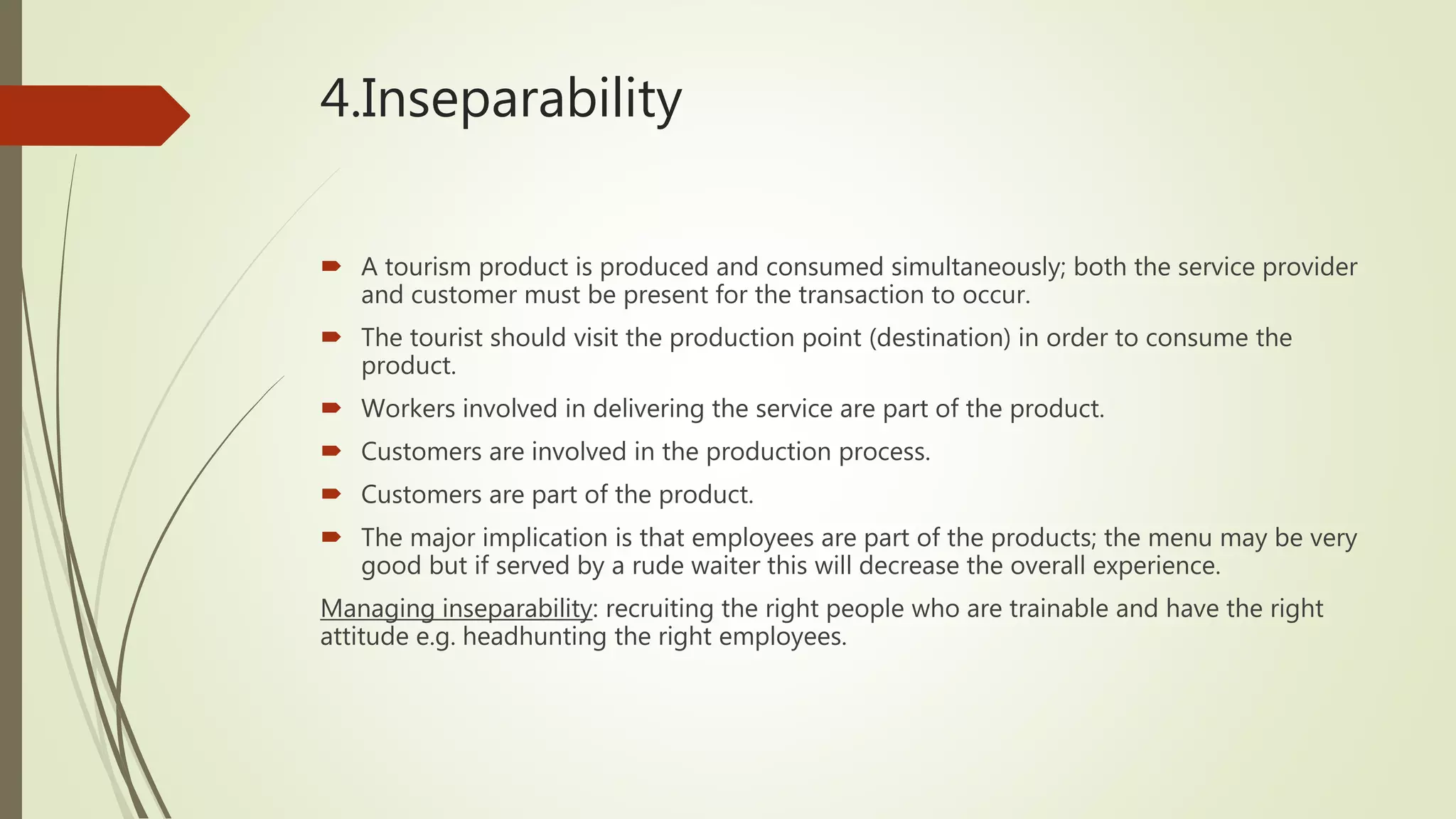 Characteristics of a tourism product | PPTX