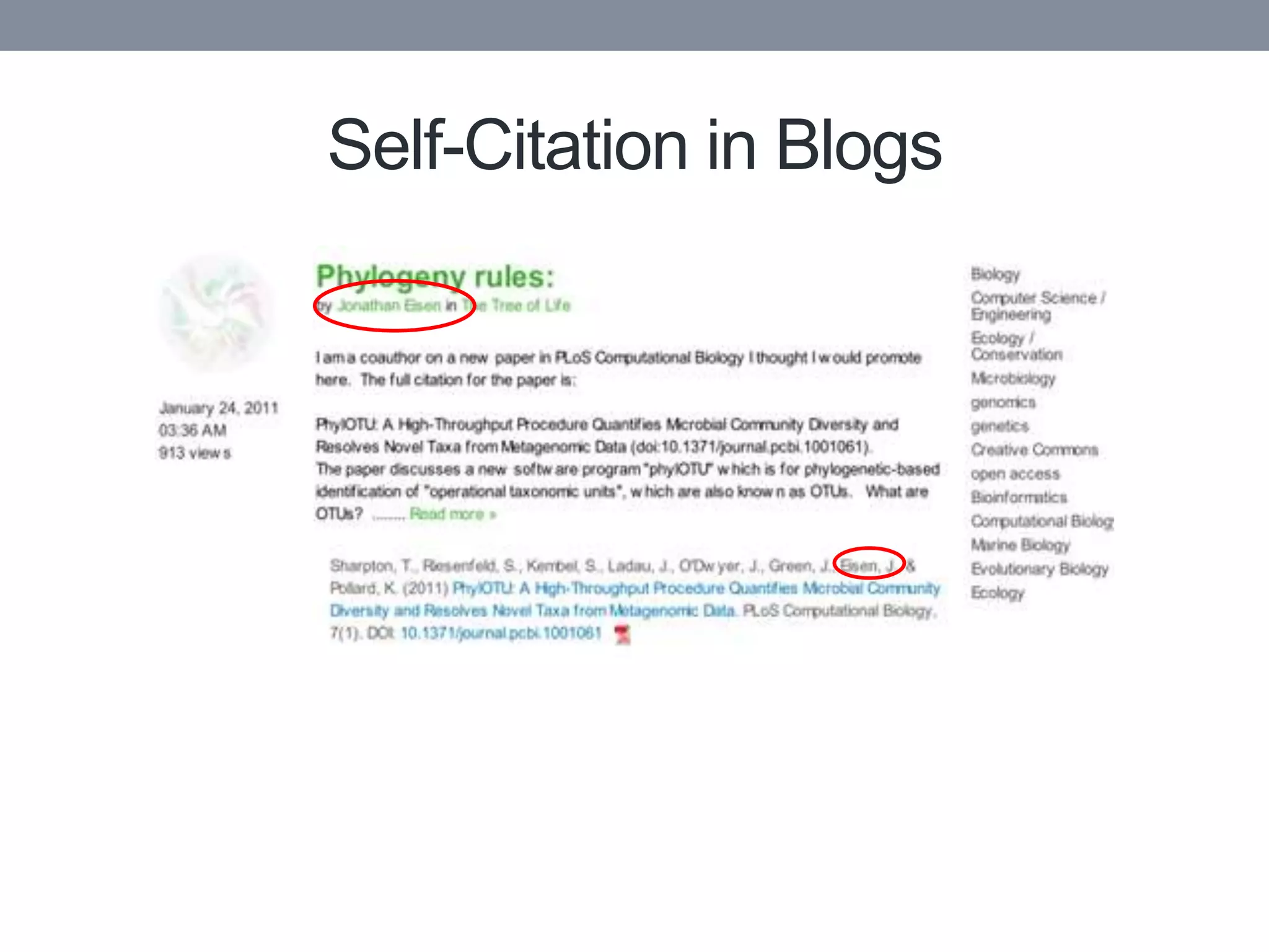 Self-Citation in Blogs
 