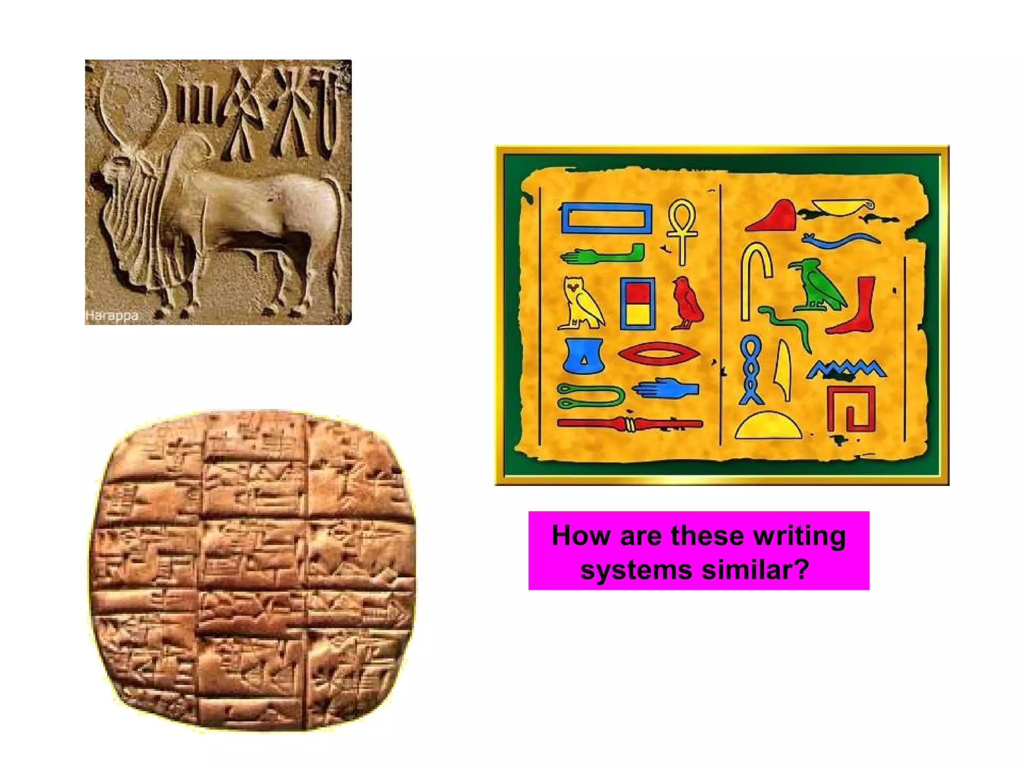 How are these writing 
systems similar? 
 
