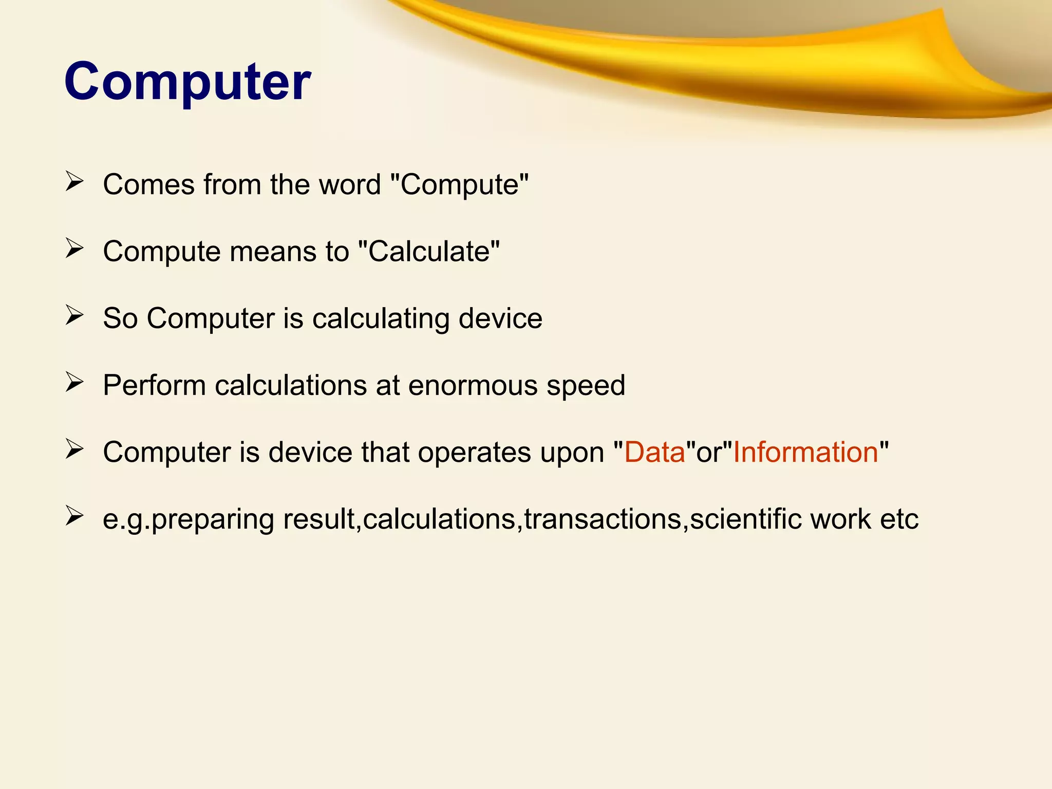 Characteristics of computer.ppt tamoor | PPT | Technology & Computing