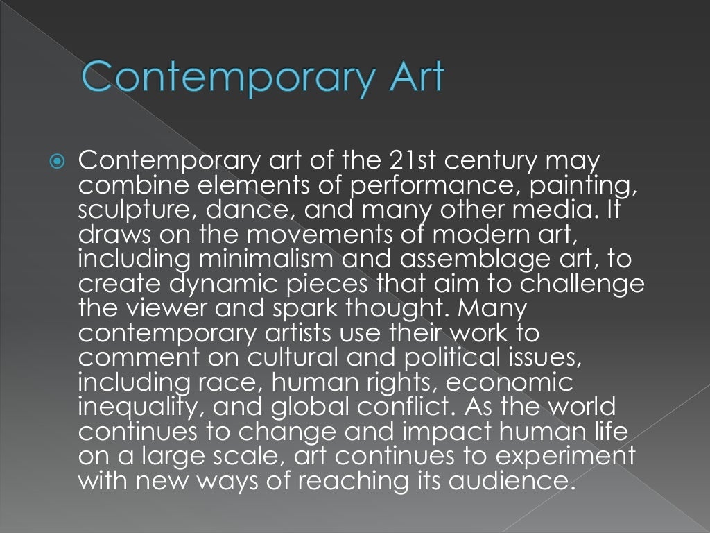Characteristics of Contemporary Art