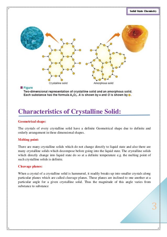 Characteristics Of Crystalline Solid