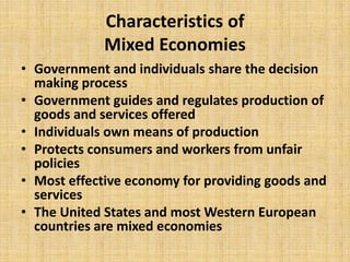 Characteristics of economic systems | PPTX