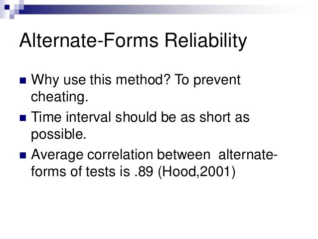 characteristics of effective tests and hiring alternate form