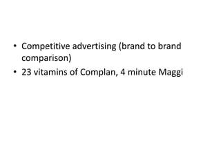 Competitive Advertising Characteristics Characteristics of good advertising | PPTX