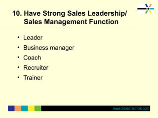 Characteristics of great sales management | PPT