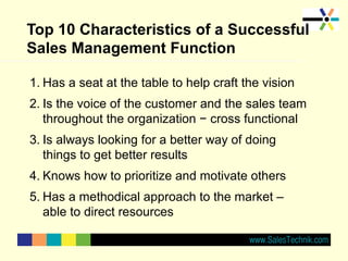Characteristics of great sales management | PPT