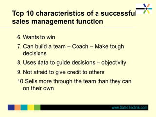 Characteristics of great sales management | PPT