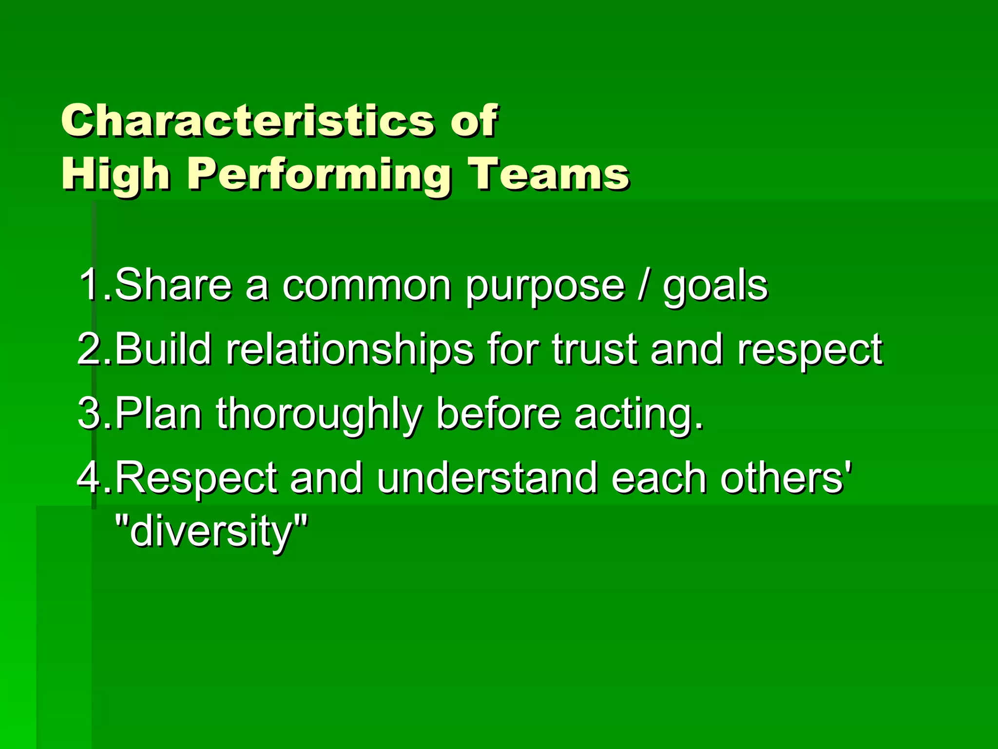 Characteristics Of High Performing Teams | PPT
