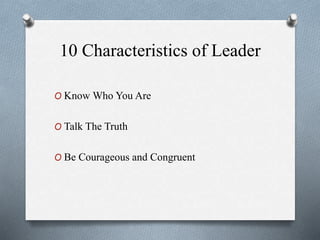 Characteristics Of Leader and Managerial Skills