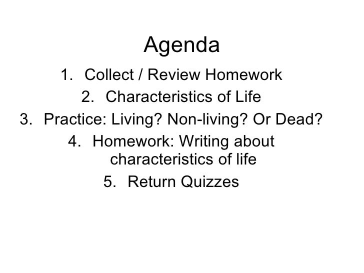 Characteristics of life