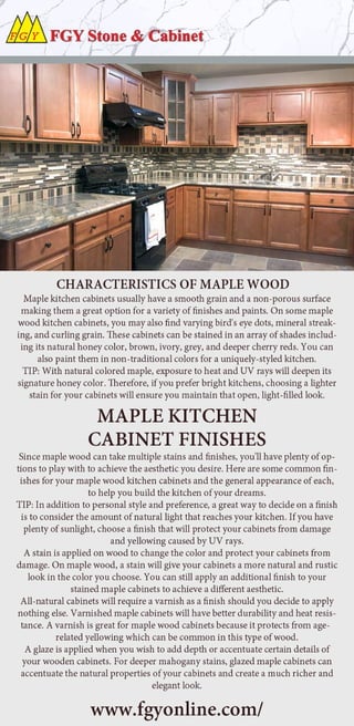 Characteristic Of Maple Wood