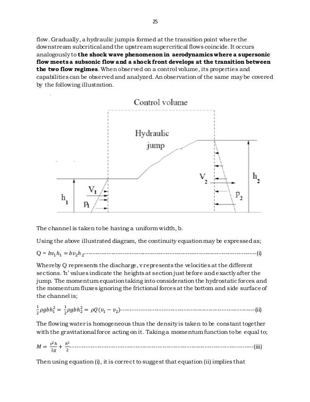 Characteristics of sharp weirs and the hydraulic jump