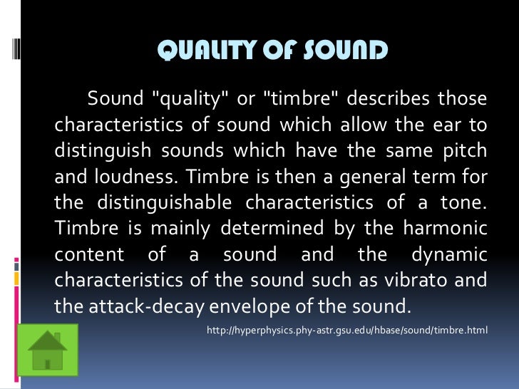 Characteristics of sound