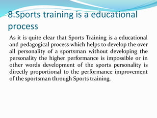 Characteristics of sports training