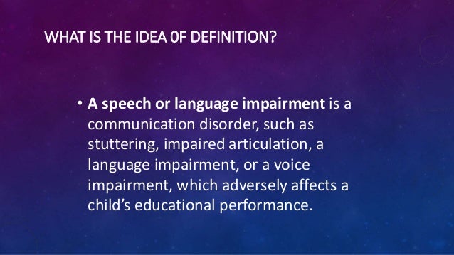 meaning speech impairment