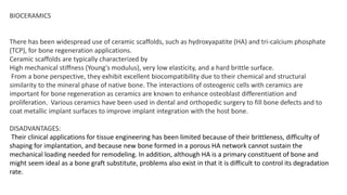Characteristics of the biomaterials for tissue engineering application ...